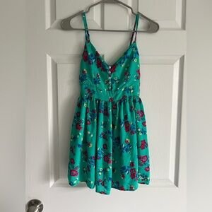 Y2K Hollister Floral Mini Dress - Teal